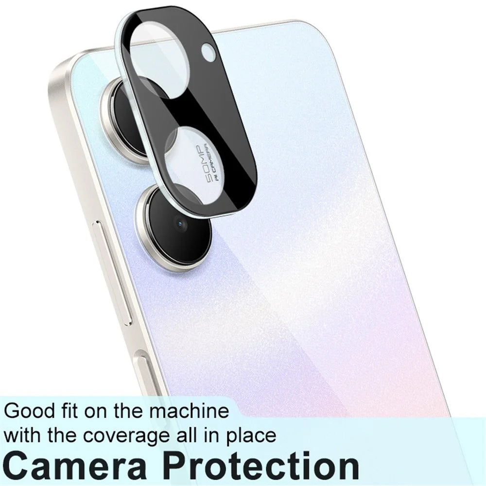 IMAK For Realme 10 4G Tempered Glass Lens Film + Acrylic Lens Cap HD Clear Anti-scratch Camera Lens Protector (Black Version) - 4