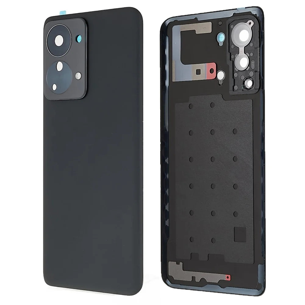 For OnePlus Nord 2T 5G OEM Battery Housing with Adhesive Sticker + Camera Lens Cover - Black - 1