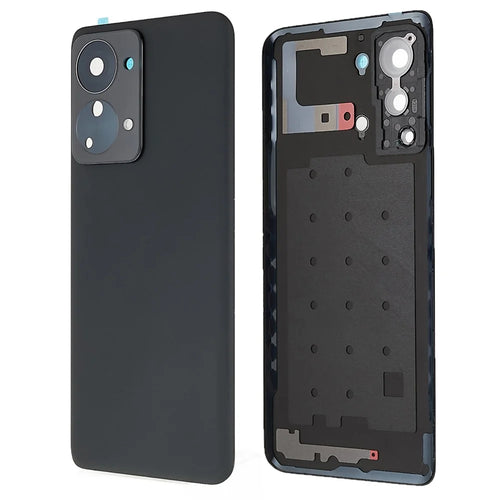 For OnePlus Nord 2T 5G OEM Battery Housing with Adhesive Sticker + Camera Lens Cover - Black - 1