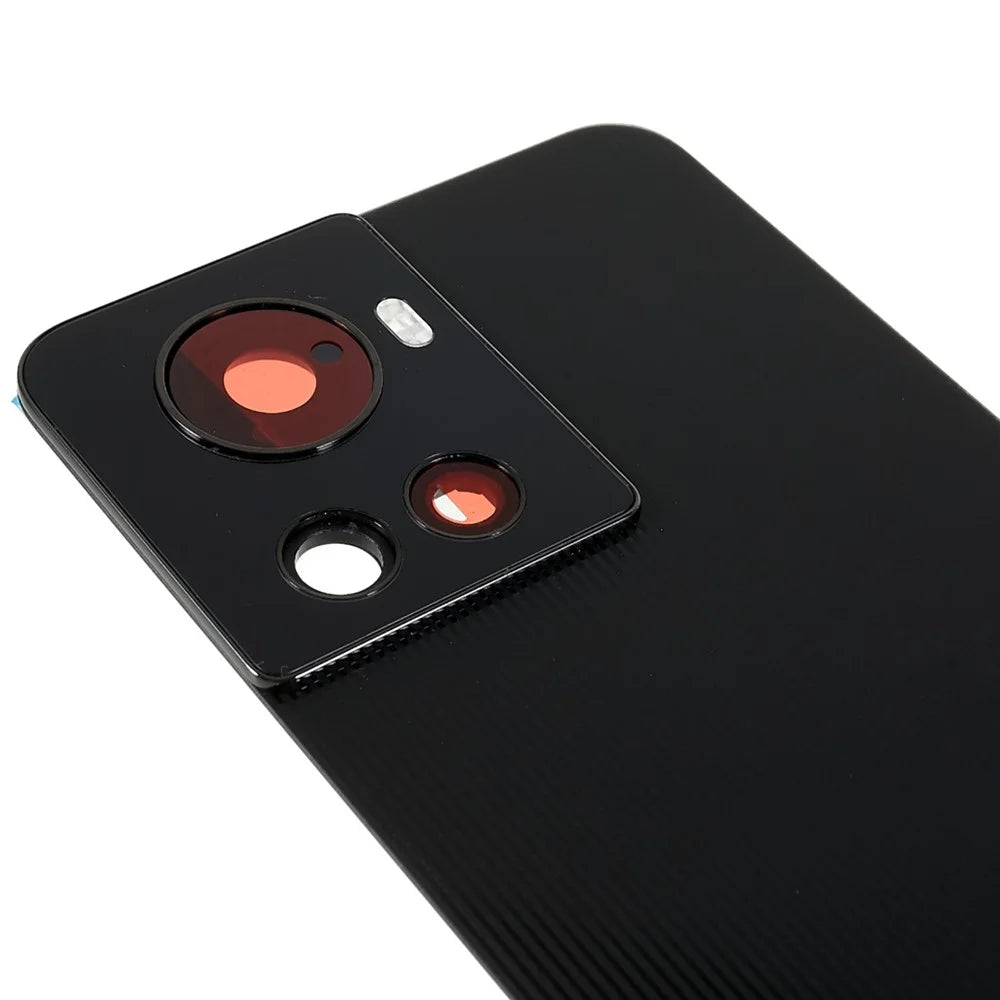 For OnePlus 10R 5G OEM Battery Housing with Adhesive Sticker + Camera Lens Cover - Black - 6