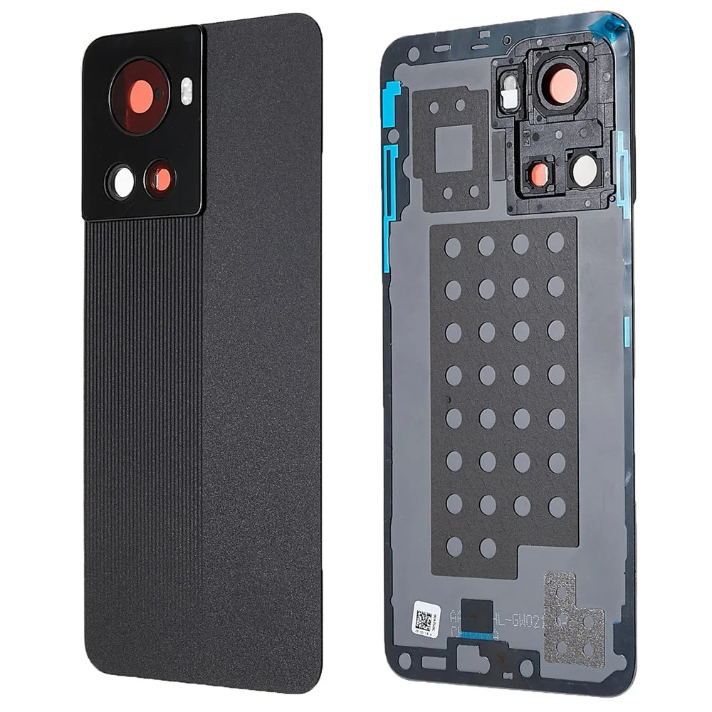 For OnePlus Ace 5G OEM Battery Housing with Adhesive Sticker + Camera Lens Cover - Black - 1
