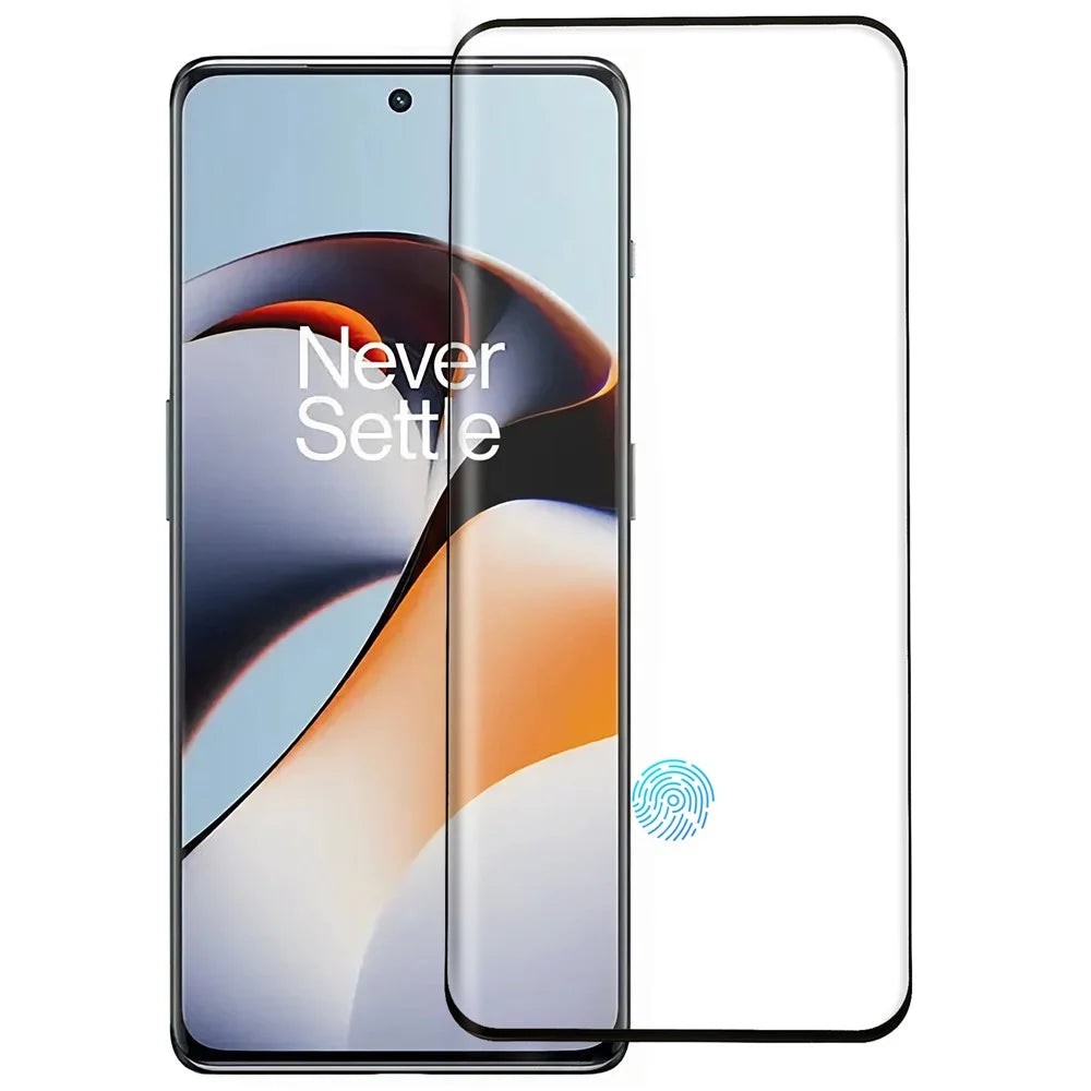 For OnePlus 11R 5G / Ace 2 5G Silk Printing Screen Protector Side Glue Full Coverage Curved Tempered Glass Film (Support Fingerprint Unlock) - 1