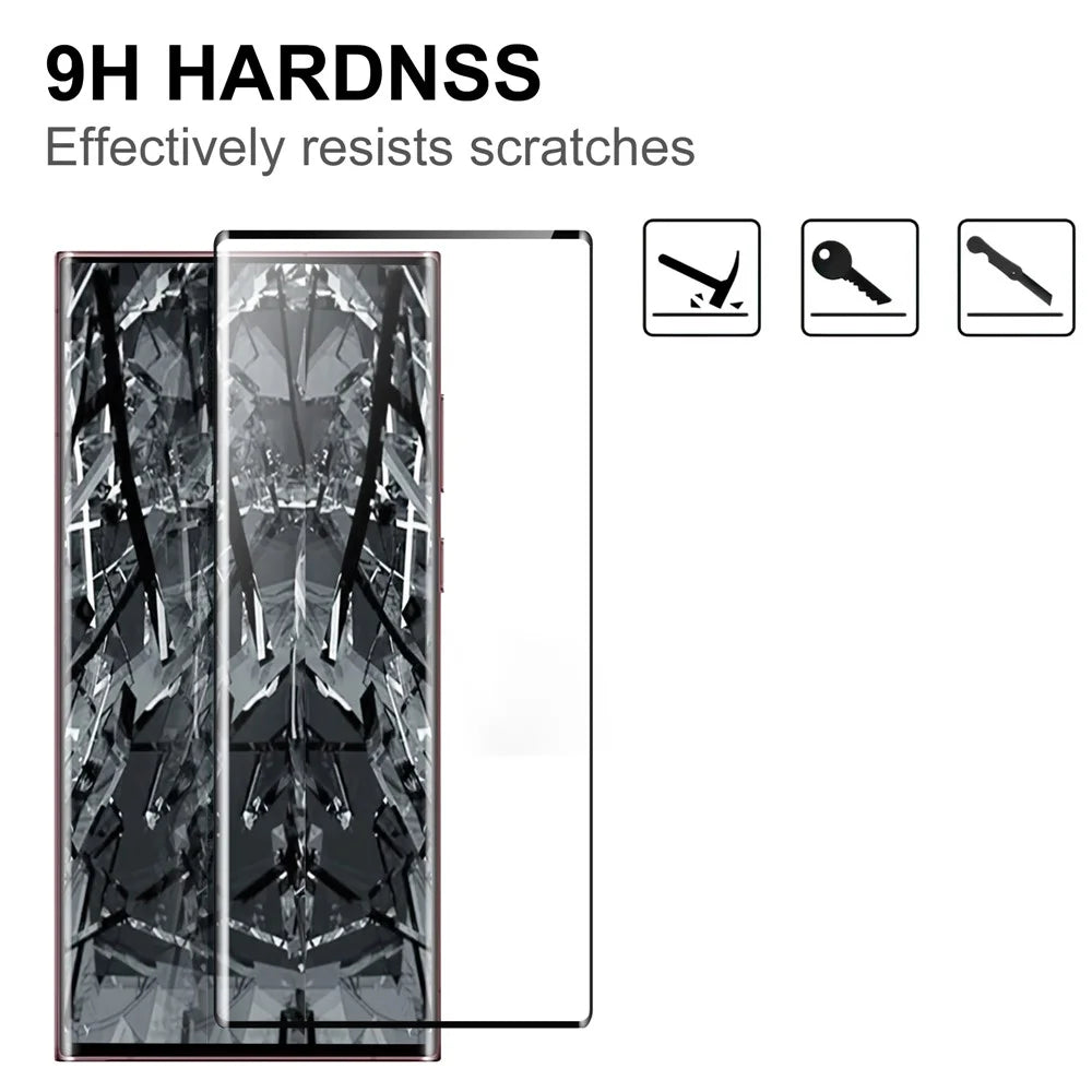 Anti-fingerprint Screen Protector For Samsung Galaxy S23 Ultra , 3D Curved Side Glue Explosion-proof Tempered Glass Film - 3