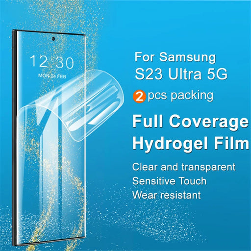 IMAK 2Pcs / Set Hydrogel Film III for Samsung Galaxy S23 Ultra Super Clear Screen Protector Soft TPU Screen Film - 2