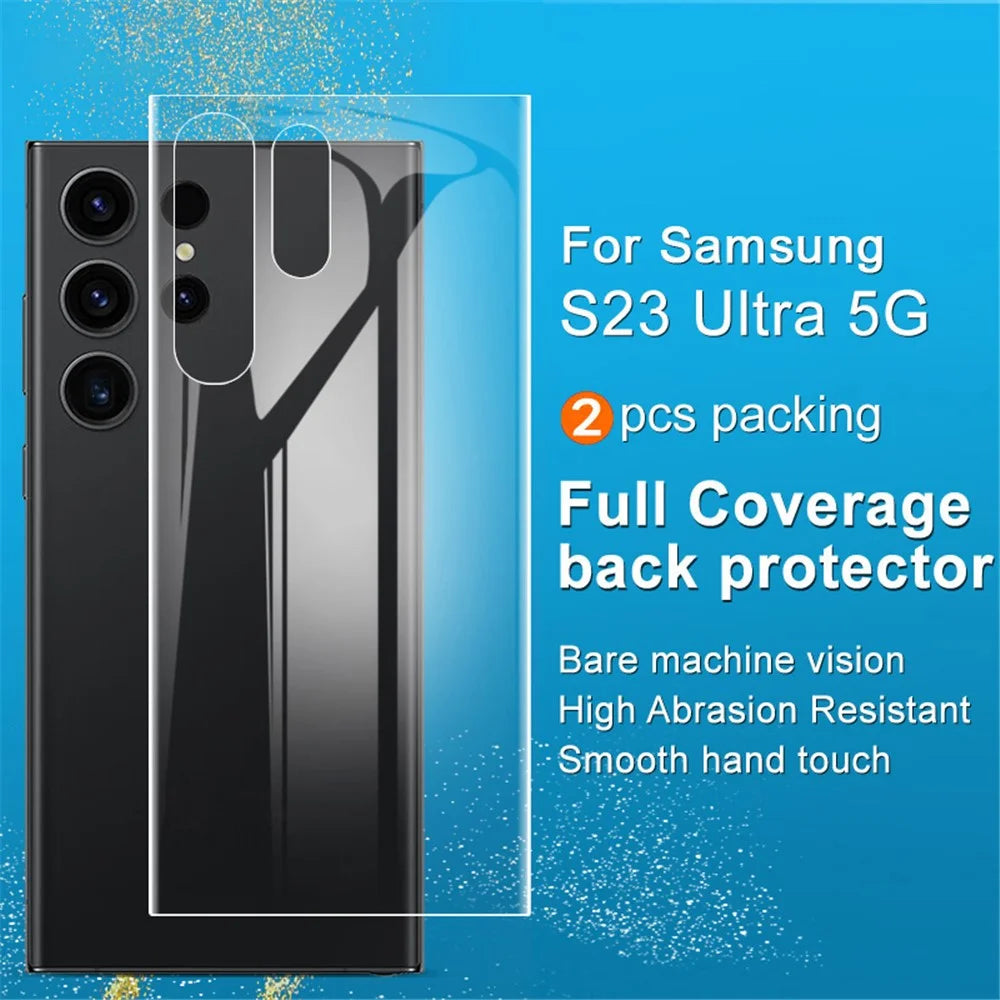 IMAK 2Pcs / Set For Samsung Galaxy S23 Ultra Hydrogel Film III Full Cover Back Protector High Sensitivity TPU Back Film - 2