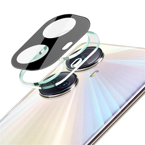 IMAK Rear Camera Lens Protector for Realme 10 Pro+ 5G (Global Version) , High Definition Tempered Glass Lens Film+Acrylic Lens Cap (Black Version) - 1