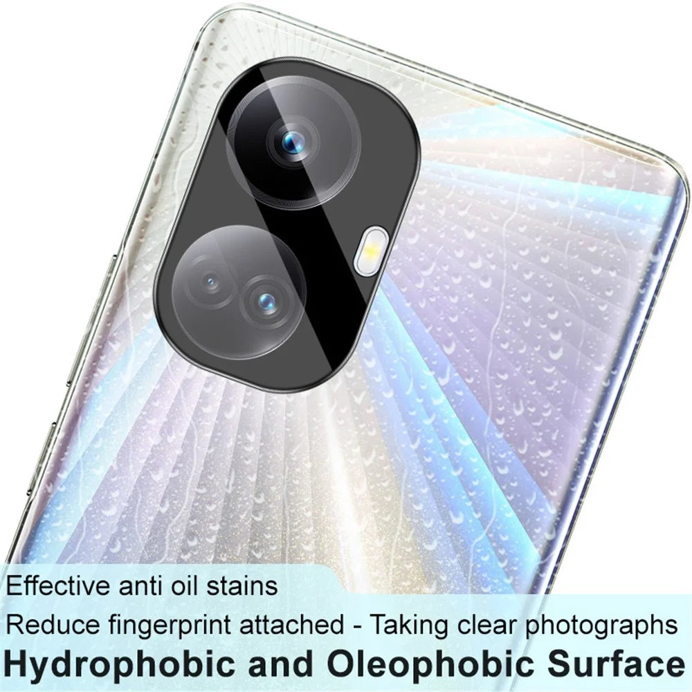 IMAK Rear Camera Lens Protector for Realme 10 Pro+ 5G (Global Version) , High Definition Tempered Glass Lens Film+Acrylic Lens Cap (Black Version) - 4