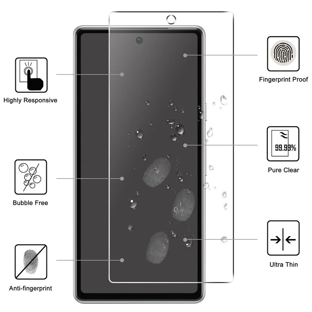 Anti-scratch HD Clear Tempered Glass Film For Google Pixel 7a Anti-explosion 2.5D Arc Edge Screen Protector - 2