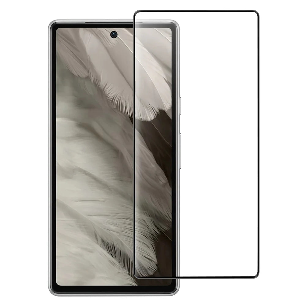 Full Glue Screen Protector for Google Pixel 7a Black Edge Anti-fingerprint HD Clear Tempered Glass Film - 1