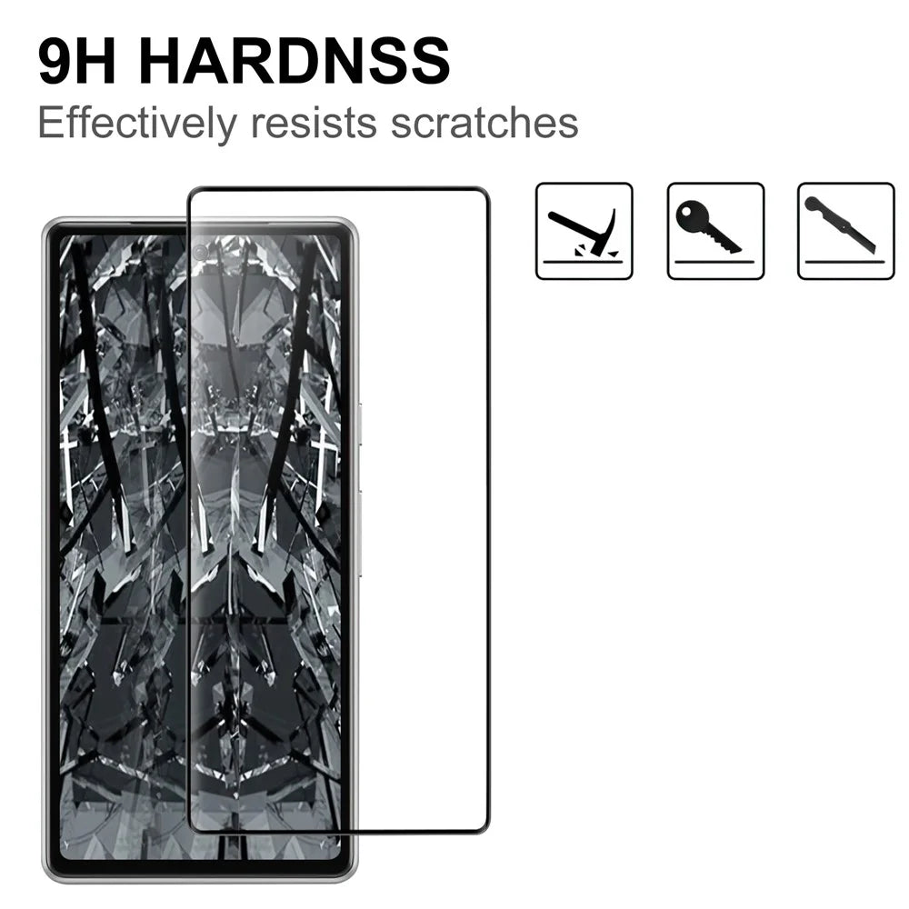 Full Glue Screen Protector for Google Pixel 7a Black Edge Anti-fingerprint HD Clear Tempered Glass Film - 3