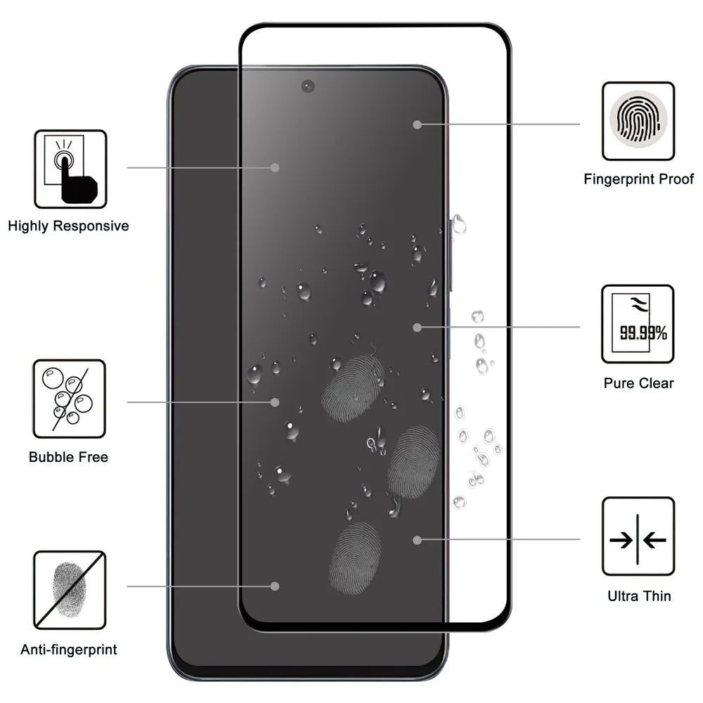 For Honor X8a 4G Anti-Explosion Screen Protector HD Clear Black Edge Full Glue Protective Tempered Glass Film - 2