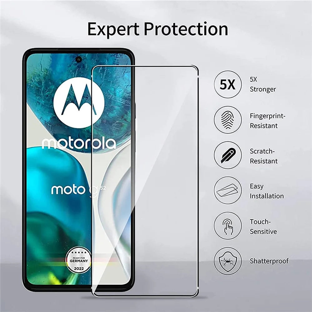 For Motorola Moto G52 4G 2.5D Arc Edge Tempered Glass Film Anti-explosion Fingerprint-free Screen Protector - 2