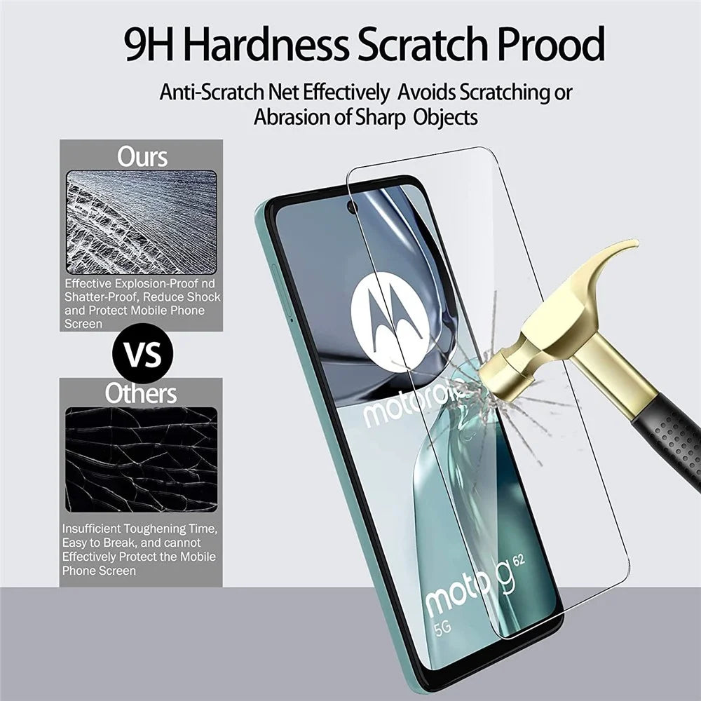 For Motorola Moto G62 5G Anti-explosion Screen Protector 2.5D Arc Edge Ultra Clear Tempered Glass Film - 4