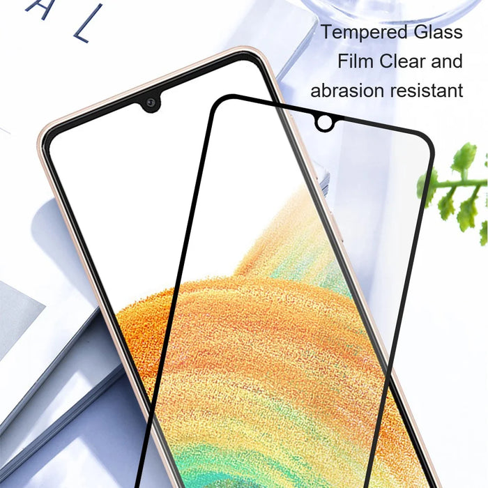 AMORUS 2Pcs For Samsung Galaxy A34 5G Tempered Glass Screen Protector Silk Printing Full Glue Full Screen Film - Black - 4