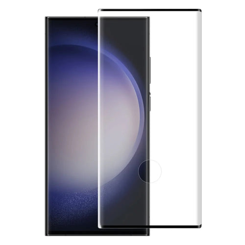 NORTHJO A+ For Samsung Galaxy S23 Ultra Curved Tempered Glass Film Side Glue Full Screen Protector (Support Fingerprint Unlock) - Black - 1