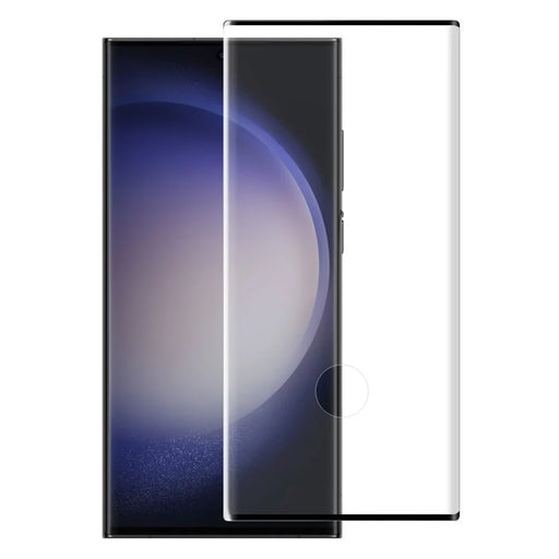 NORTHJO A+ For Samsung Galaxy S23 Ultra Curved Tempered Glass Film Side Glue Full Screen Protector (Support Fingerprint Unlock) - Black - 1