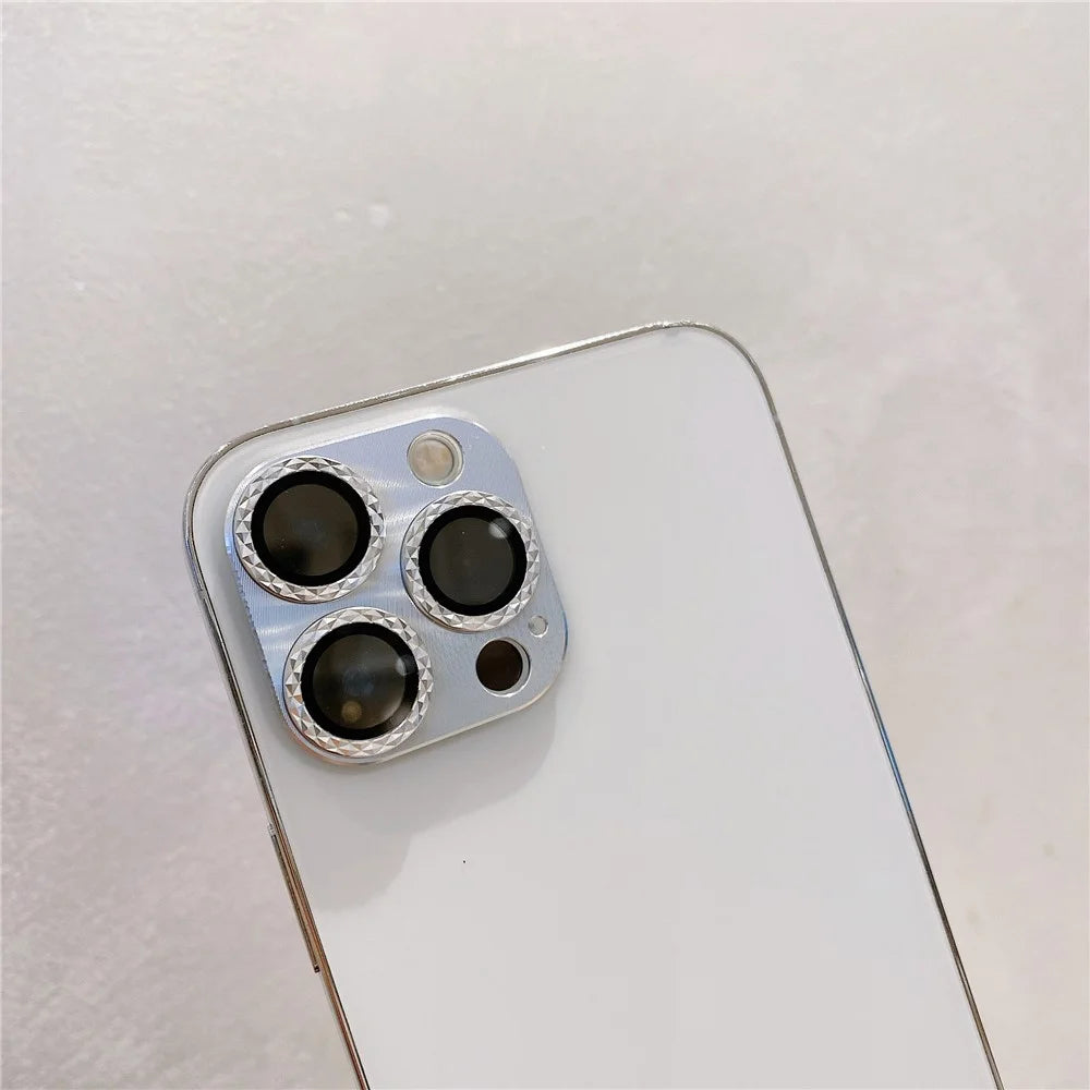 MKADI For iPhone 13 Pro Max 6.7 inch / 13 Pro 6.1 inch Camera Lens Protector CD Vein Tempered Glass Lens Film - Silver - 2