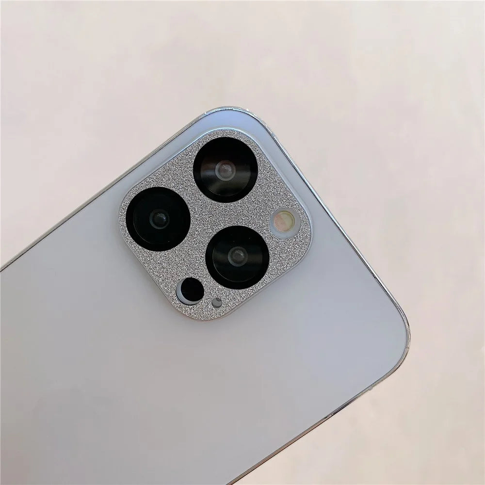 MKADI For iPhone 14 Pro / 14 Pro Max Glitter Camera Lens Film Anti-scratch Tempered Glass Lens Guard - Silver - 2