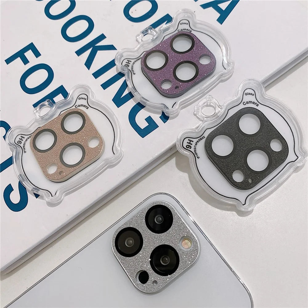 MKADI For iPhone 14 Pro / 14 Pro Max Glitter Camera Lens Film Anti-scratch Tempered Glass Lens Guard - Silver - 5