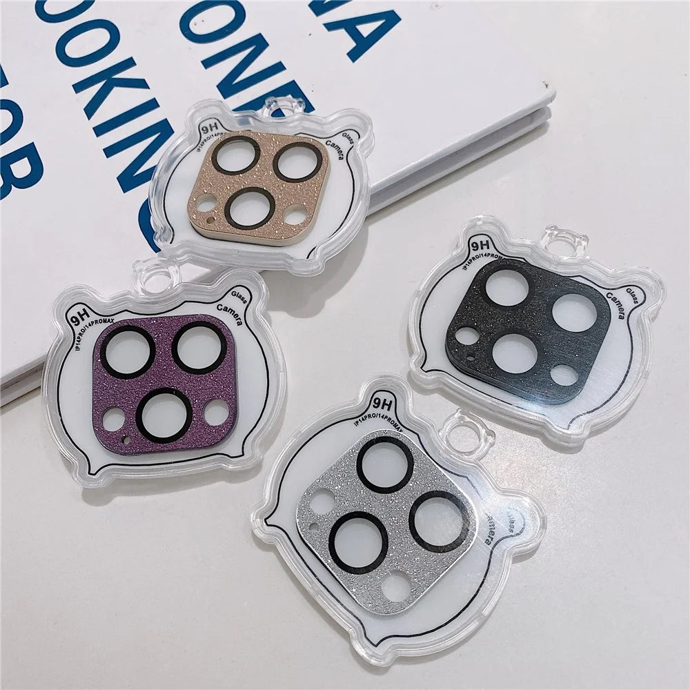 MKADI For iPhone 14 Pro / 14 Pro Max Glitter Camera Lens Film Anti-scratch Tempered Glass Lens Guard - Silver - 6