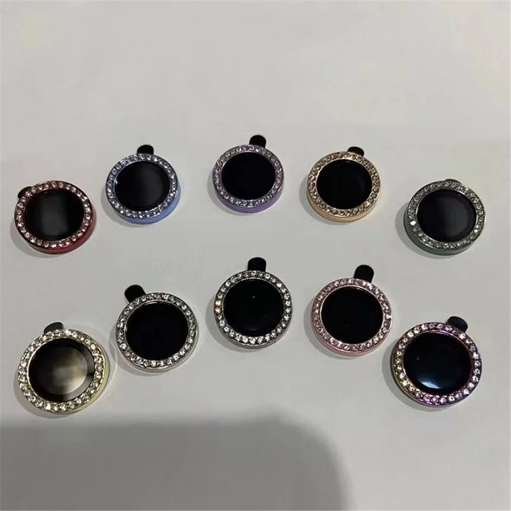 MKADI For iPhone 14 Pro / 14 Pro Max 1 Set Metal + Tempered Glass Camera Lens Protector Rhinestone Decor Anti-scratch Lens Film - Silver - 5