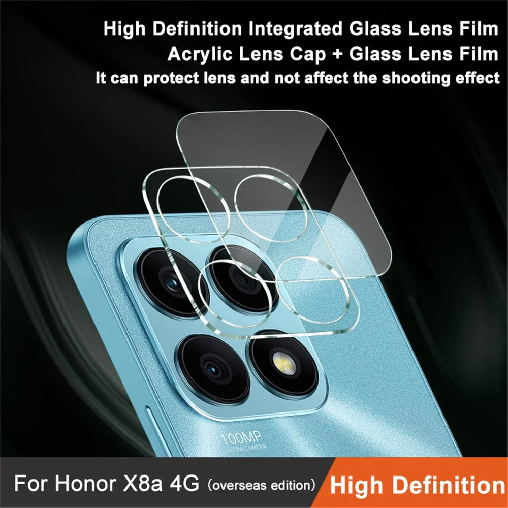IMAK For Honor X8a 4G Phone Camera Lens Protector Integrated Tempered Glass Lens Film+Acrylic Lens Cap - 2