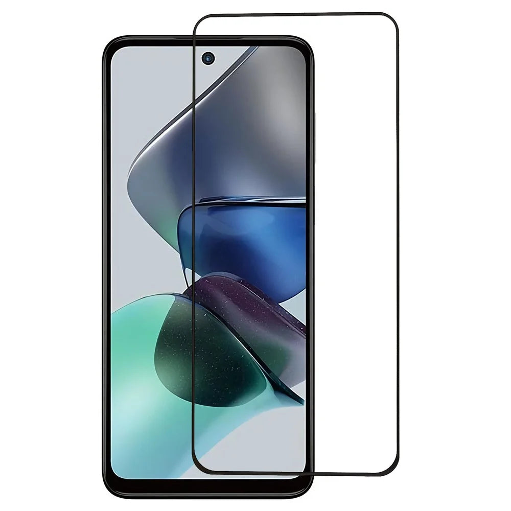 For Motorola Moto G23 4G Tempered Glass Screen Protector Silk Printing Secondary Hardening Full Glue Film - 1