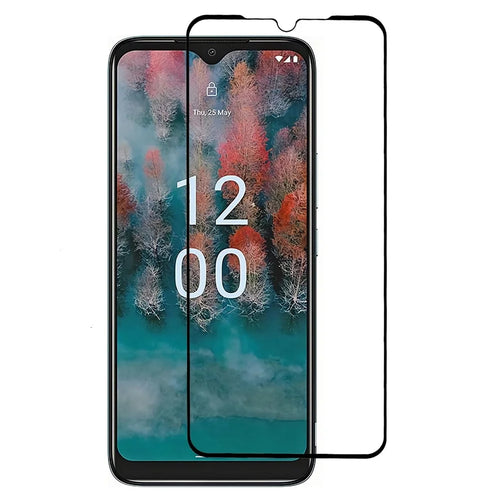 For Nokia C12 4G / C12 Plus / C12 Pro Screen Protector Full Glue Silk Printing Tempered Glass Clear Film - 1