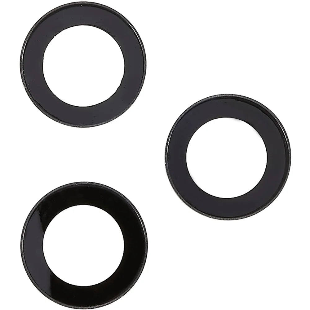 Bling Camera Lens Protector for iPhone 14 Pro / 14 Pro Max , Glitter Metal Frame + Tempered Glass Individual Ring Lens Cover - Black - 3