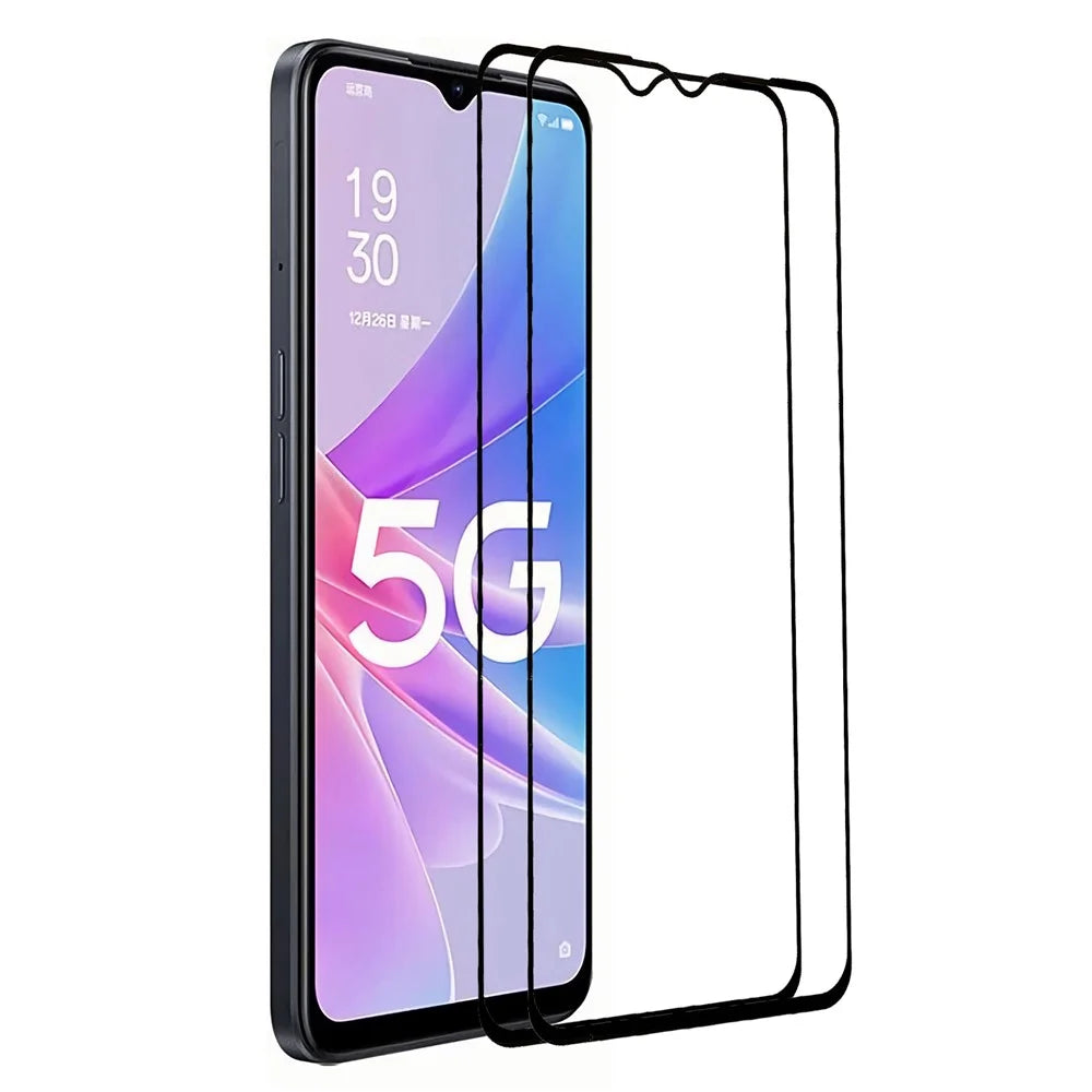 2Pcs / Pack Screen Protectoror for Oppo A78 5G , Full Coverage Silk Printing Clear Tempered Glass Film - 1