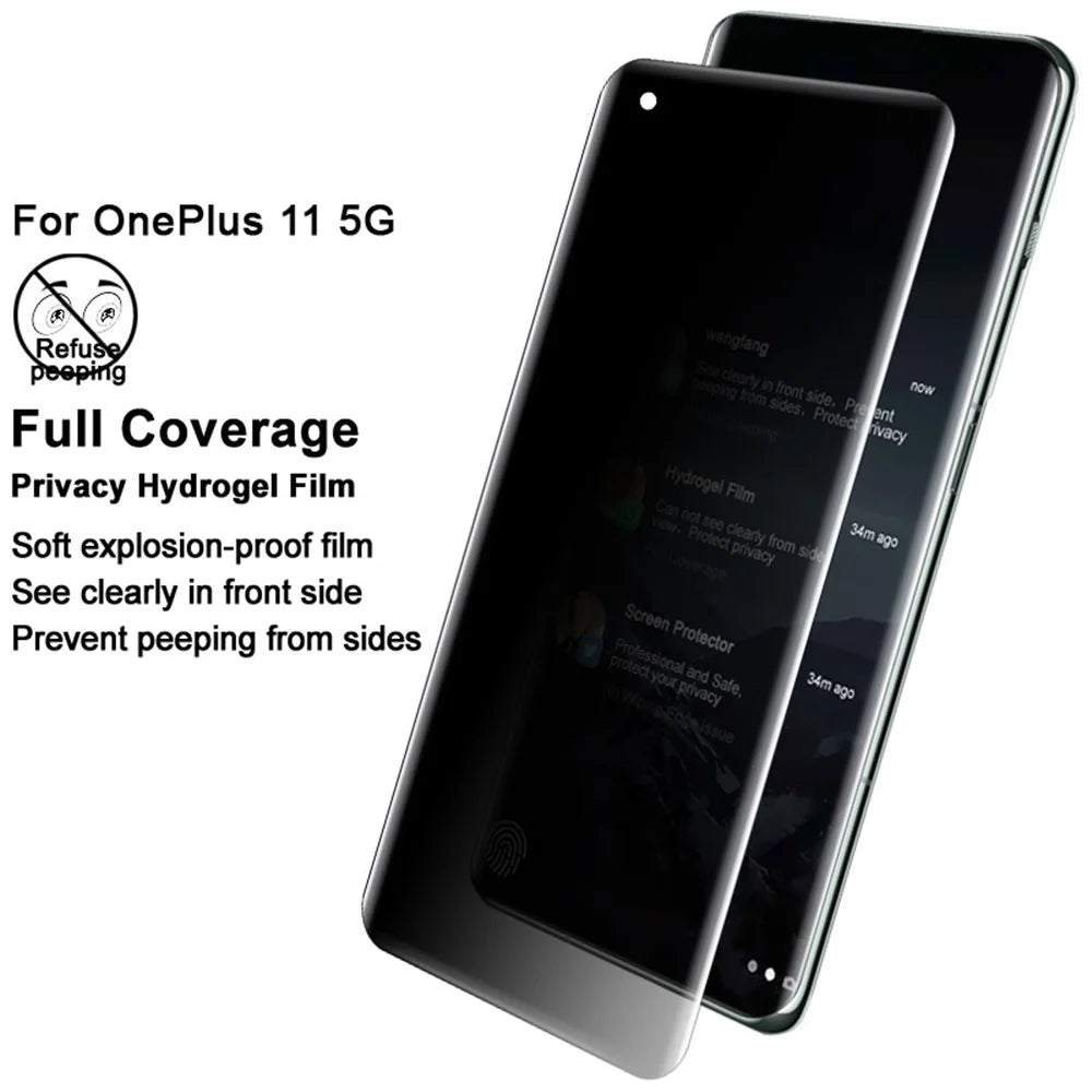 IMAK for OnePlus 11 5G Hydrogel Film III Anti-peep Phone Screen Protector Full Cover TPU Screen Film - 3