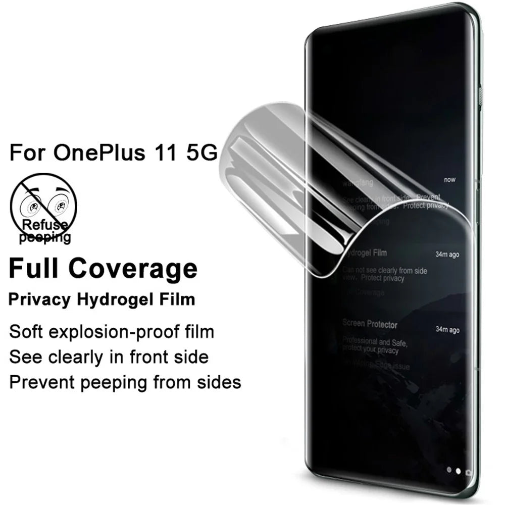 IMAK for OnePlus 11 5G Hydrogel Film III Anti-peep Phone Screen Protector Full Cover TPU Screen Film - 4