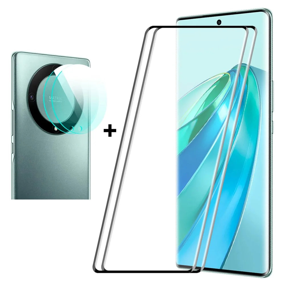 ENKAY HAT PRINCE 2 Pack Screen Protector for Honor X9a 5G / Magic5 Lite 5G Hot Bending 3D Curved Tempered Glass Film Support Fingerprint Unlock - 1