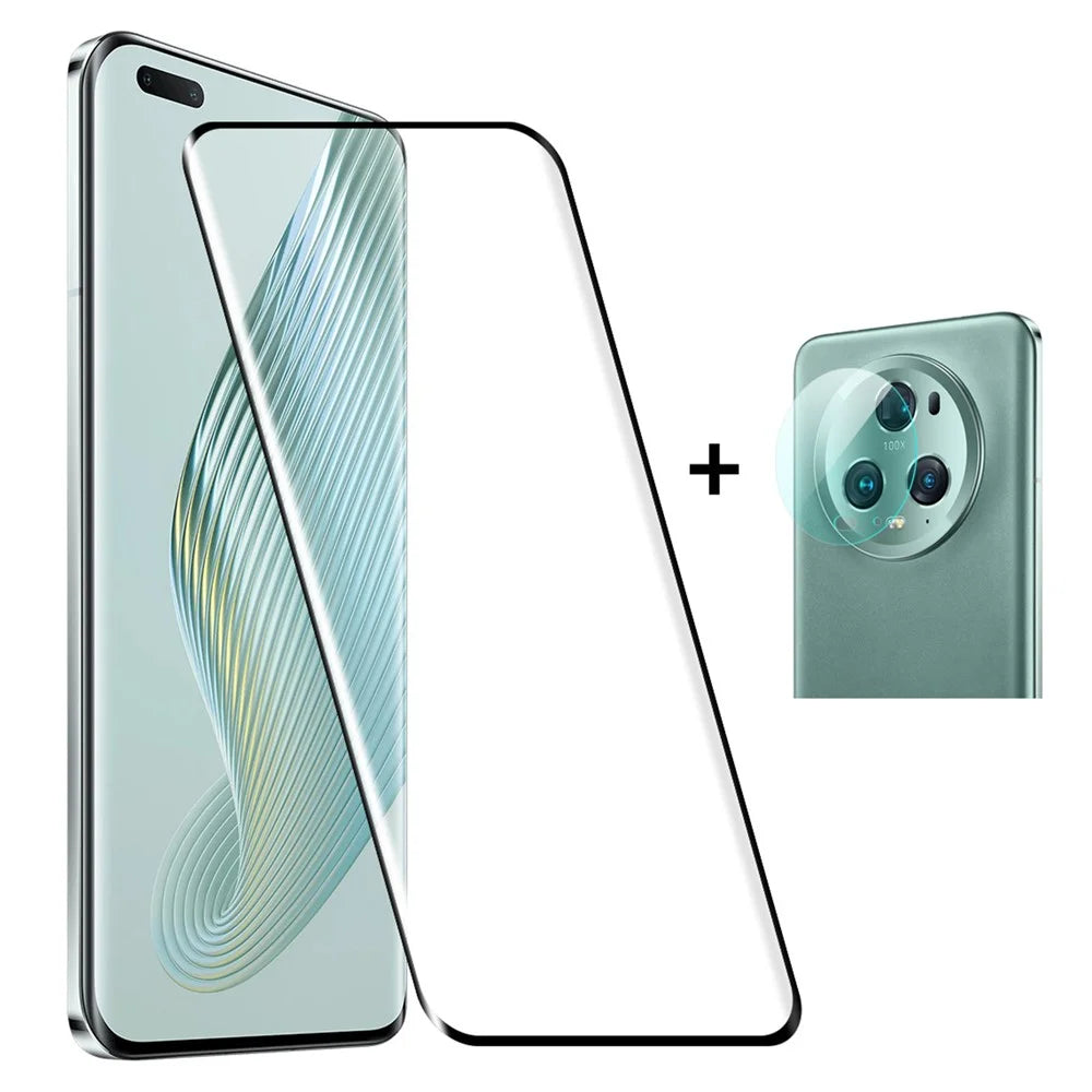 ENKAY HAT PRINCE for Honor Magic5 Pro Tempered Glass Screen Protector 0.26mm Hot Bending 3D Curved Film Support Fingerprint Unlock - 1