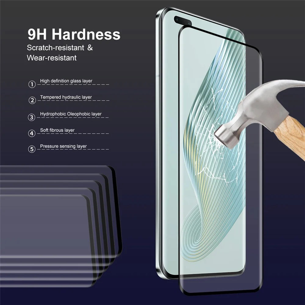 ENKAY HAT PRINCE 2 Pack Screen Protector for Honor Magic5 Pro 0.26mm Hot Bending 3D Curved Clear Tempered Glass Film Support Fingerprint Unlock - 5