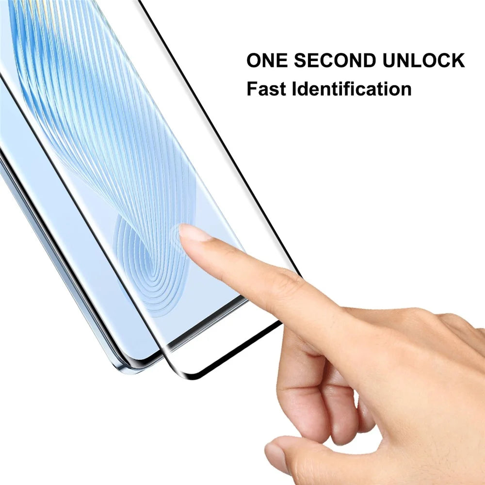 ENKAY HAT PRINCE for Honor Magic5 Tempered Glass 0.26mm 3D Curved Phone Screen Protector Support Fingerprint Unlock - 4
