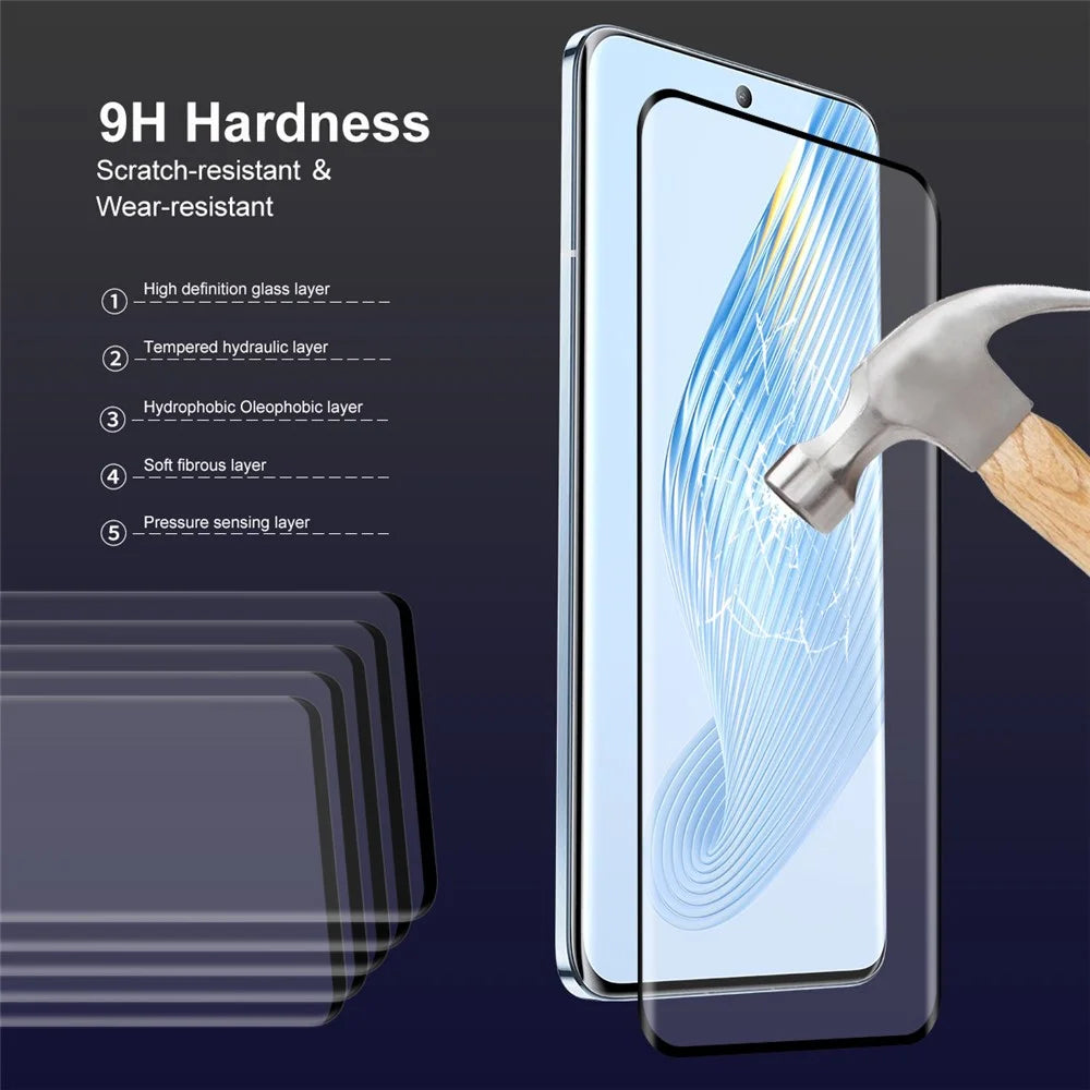 ENKAY HAT PRINCE for Honor Magic5 Tempered Glass 0.26mm 3D Curved Phone Screen Protector Support Fingerprint Unlock - 5