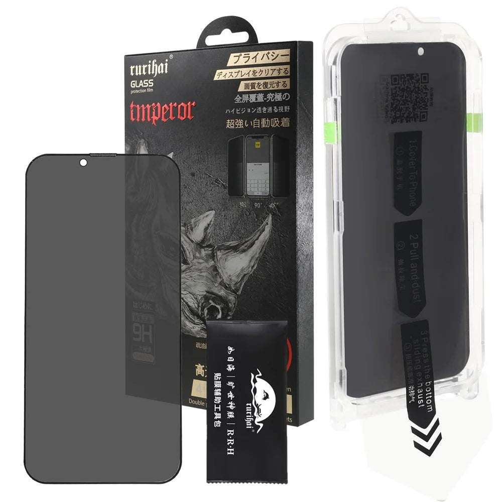 RURIHAI For iPhone 13 Pro Max / 14 Plus Screen Protector Anti-spy Anti-static High Aluminium-silicon Glass Film - 3