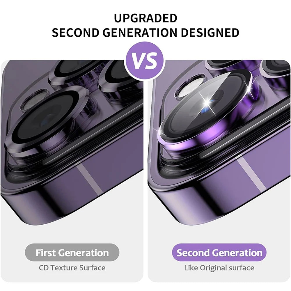 ENKAY HAT PRINCE 3Pcs / Set For iPhone 14 Pro / 14 Pro Max Crystal Clear Camera Lens Protector Tempered Glass Lens Film - Dark Purple - 4