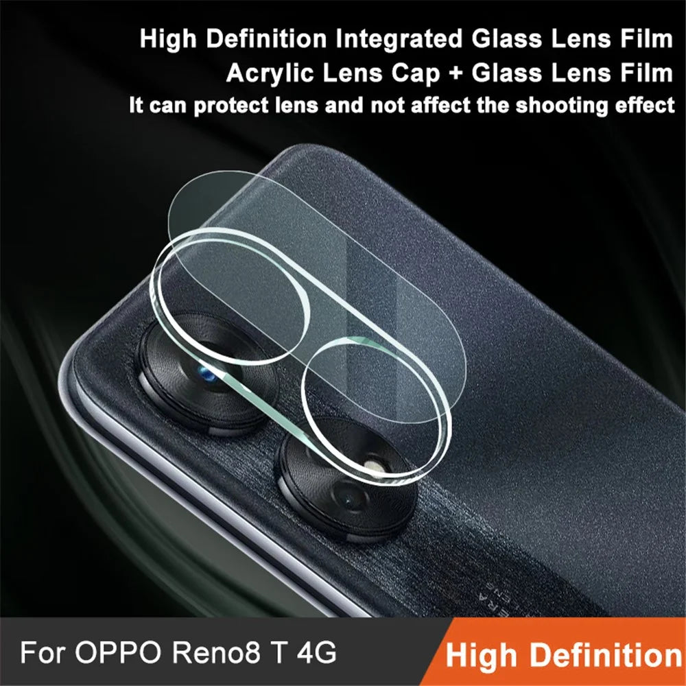 IMAK For Oppo Reno8 T 4G Dustproof Tempered Glass Integrated Lens Film Protector Acrylic Lens Cap - 2