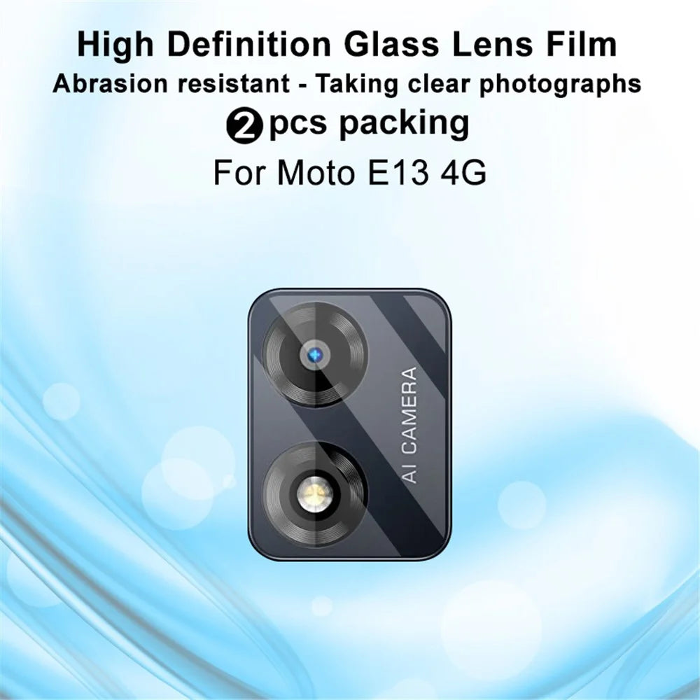 IMAK 2Pcs  /  Set for Motorola Moto E13 4G Camera Lens Protector Tempered Glass HD Clear Phone Lens Film - 2