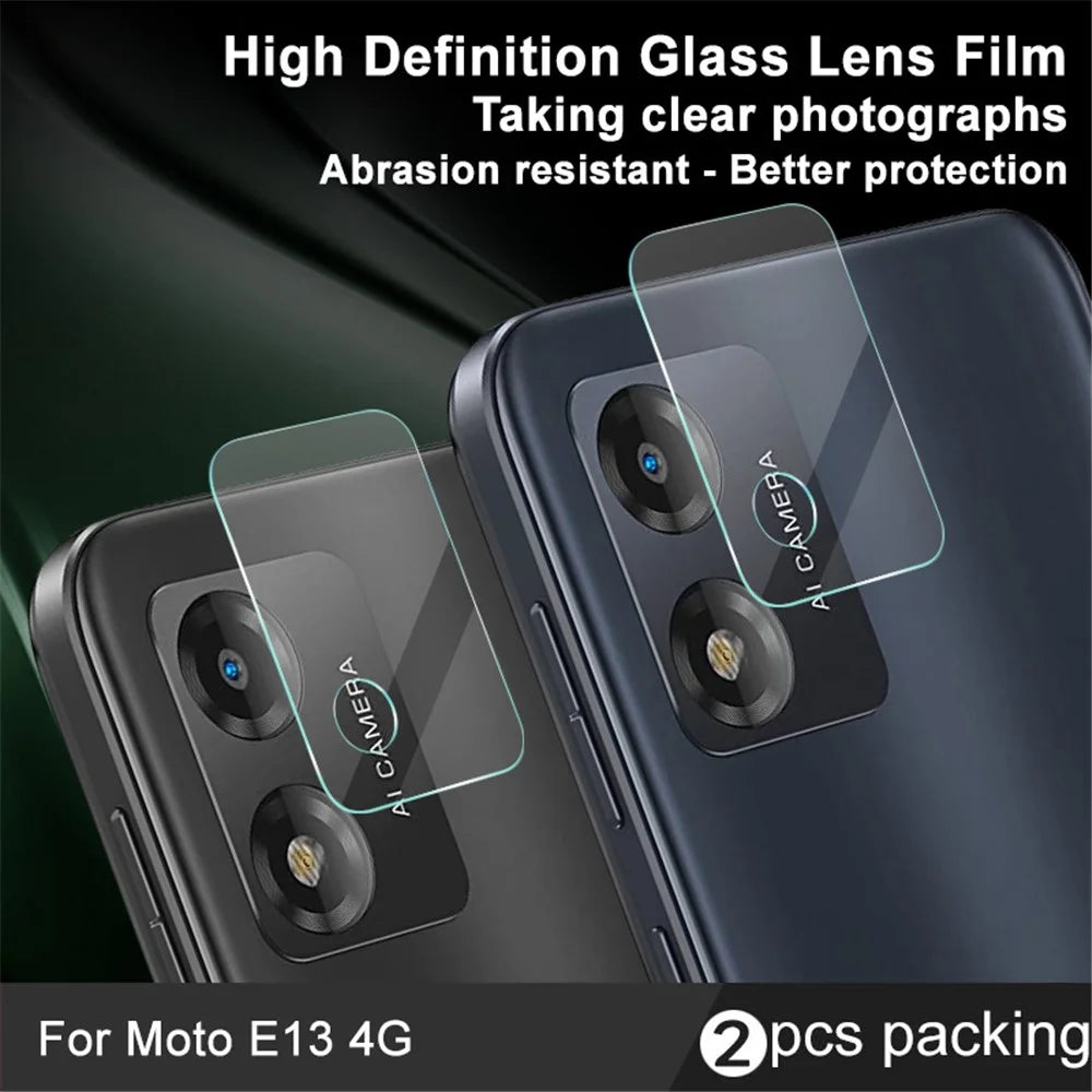 IMAK 2Pcs  /  Set for Motorola Moto E13 4G Camera Lens Protector Tempered Glass HD Clear Phone Lens Film - 3