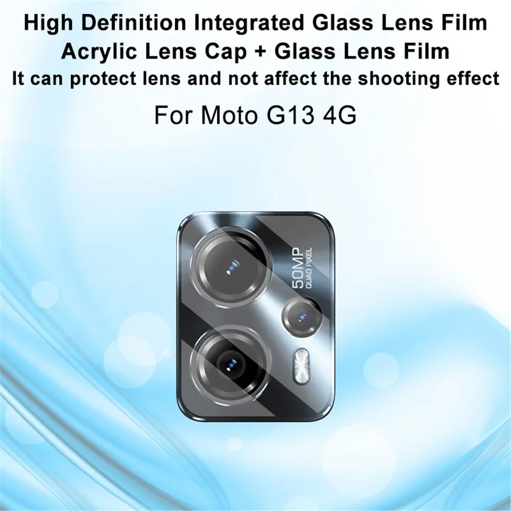 IMAK For Motorola Moto G13 4G / G23 4G Camera Lens Film Tempered Glass Phone Lens Protector+Acrylic Lens Cap - 2