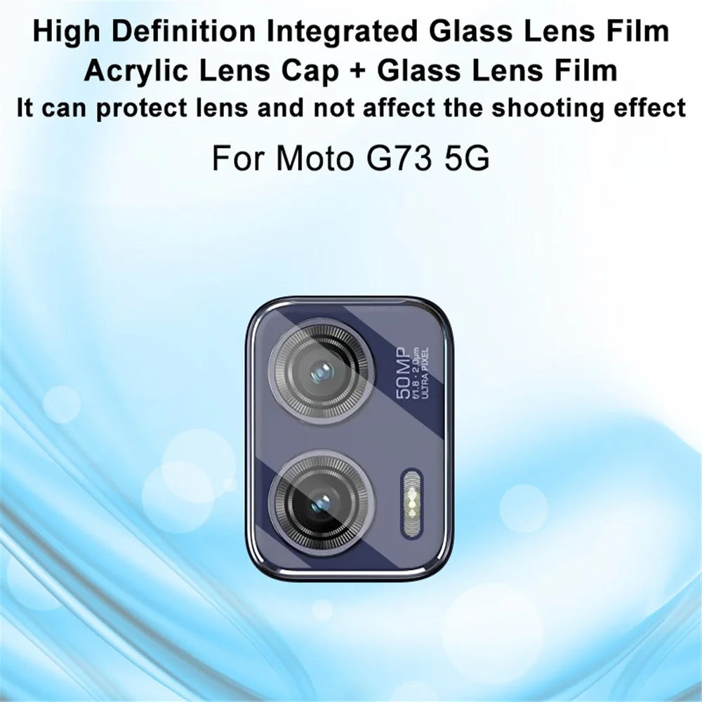 IMAK For Motorola Moto G73 5G Tempered Glass Camera Lens Protector Integrated Lens Film+Acrylic Lens Cap - 2