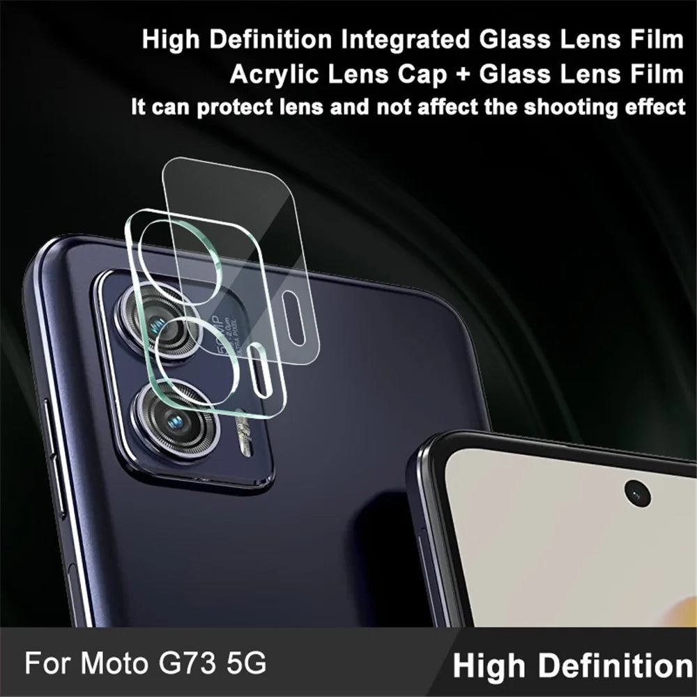 IMAK For Motorola Moto G73 5G Tempered Glass Camera Lens Protector Integrated Lens Film+Acrylic Lens Cap - 3