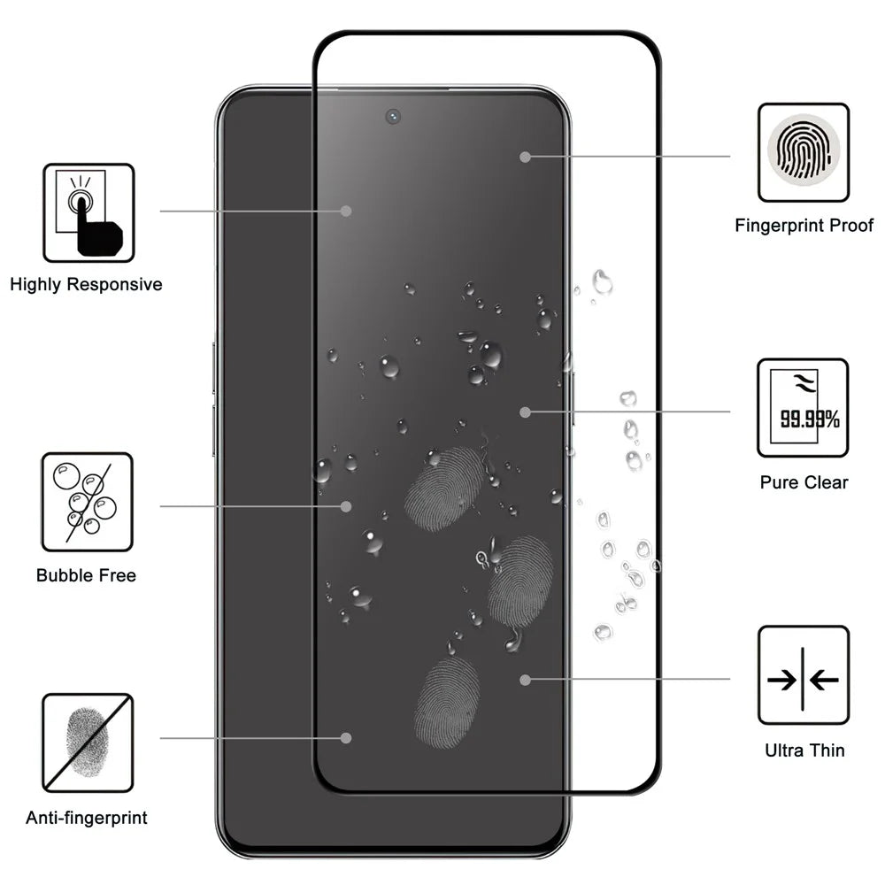 For Realme GT Neo 5 5G / GT3 5G AGC Glass Phone Screen Protector Ultra Clear Black Edge Full Glue Screen Film - 2
