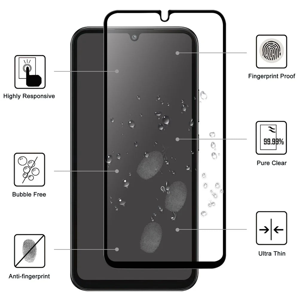 Anti-explosion Screen Protector for Oppo A78 5G , Black Edge Full Glue AGC Glass Phone Screen Film - 2