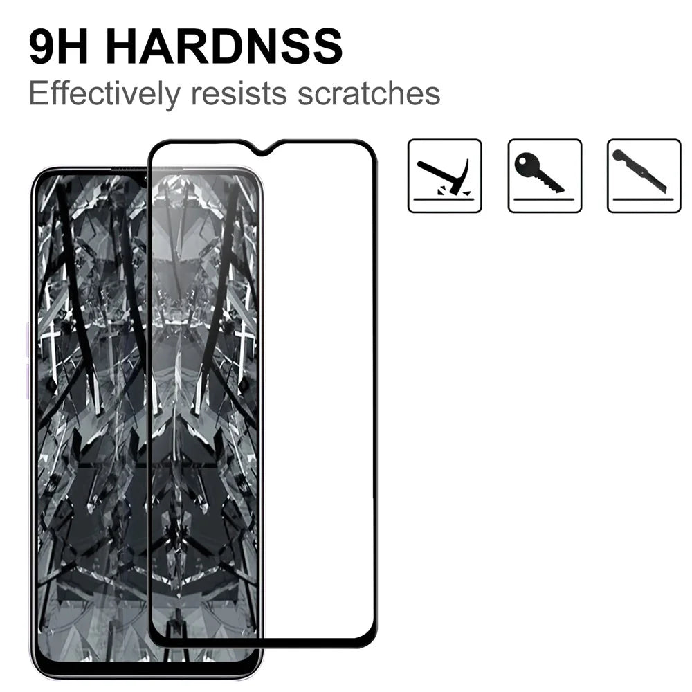 Anti-explosion Screen Protector for Oppo A78 5G , Black Edge Full Glue AGC Glass Phone Screen Film - 3