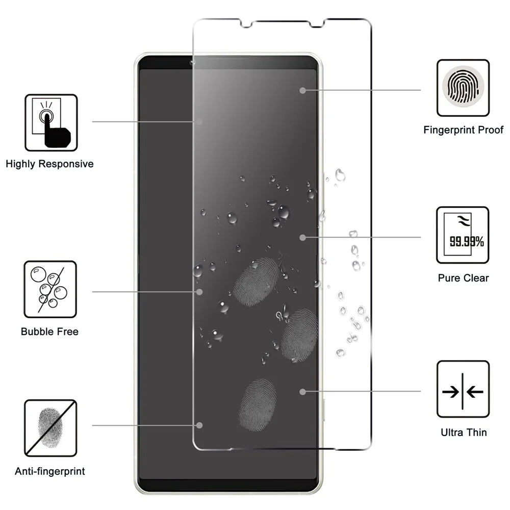 For Sony Xperia 1 V Anti-explosion Screen Protector 2.5D Arc Edge HD Clear Tempered Glass Film - 2
