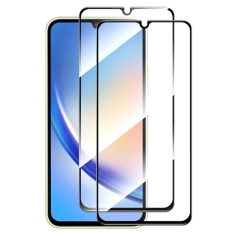 ENKAY HAT PRINCE 2Pcs for Samsung Galaxy A34 5G / M34 5G / F34 5G Silk Printing Full Screen Protector 0.26mm 9H 2.5D High Aluminium-silicon Glass Film - 1